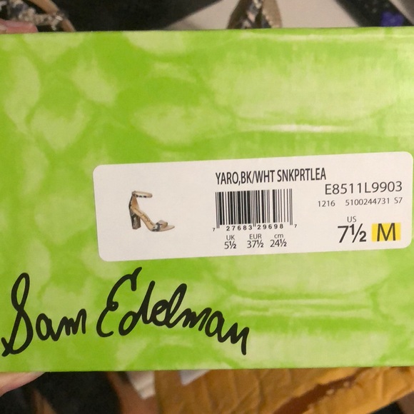 Sam Edelman Yaro Block Heel Sandal Snakeskin - Picture 2 of 4